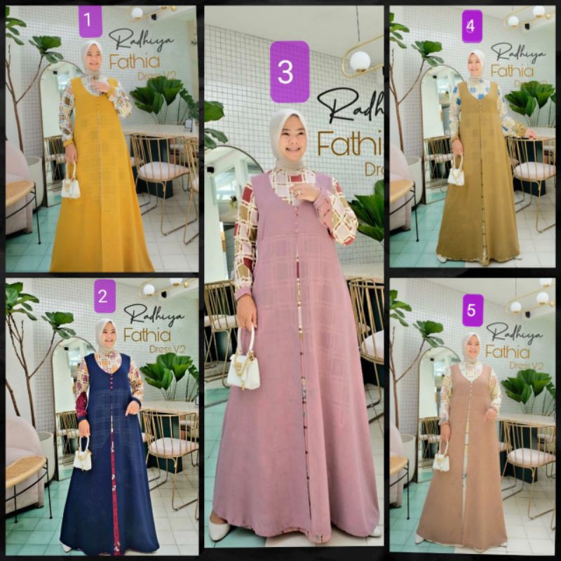 GAMIS CANTIK FATHIA DRESS 036 BY RADHIYA ORIGINAL