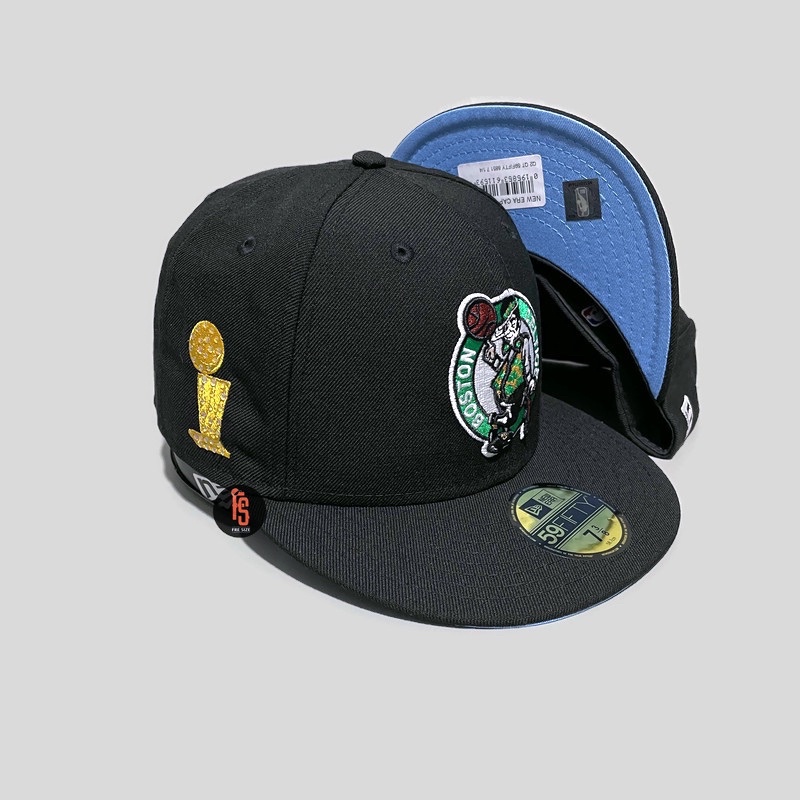TOPI NEW ERA ORIGINAL 5950 Q2QT BOSTON CELTICS BLACK UV SKYBLUE