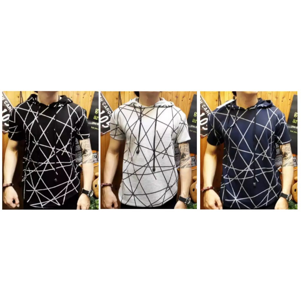 Hoodie Printing Terbaru/Hoodie Printing Pria Lengan Pendek/Kaos Hoodie Motif Abstrak
