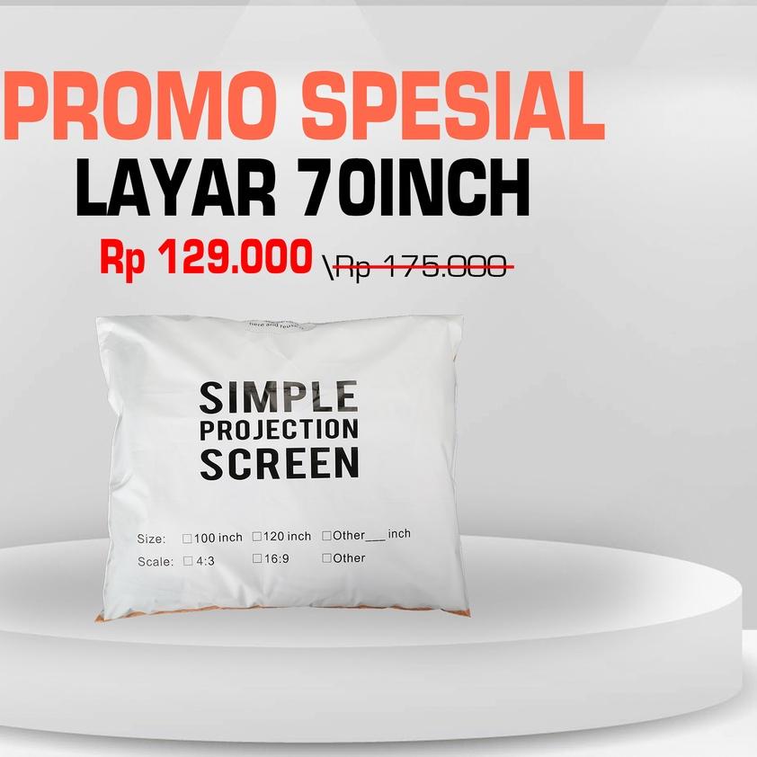 Layar Proyektor Portable 70 Inch | Simple Screen Projector | Projector Screen Portable Original