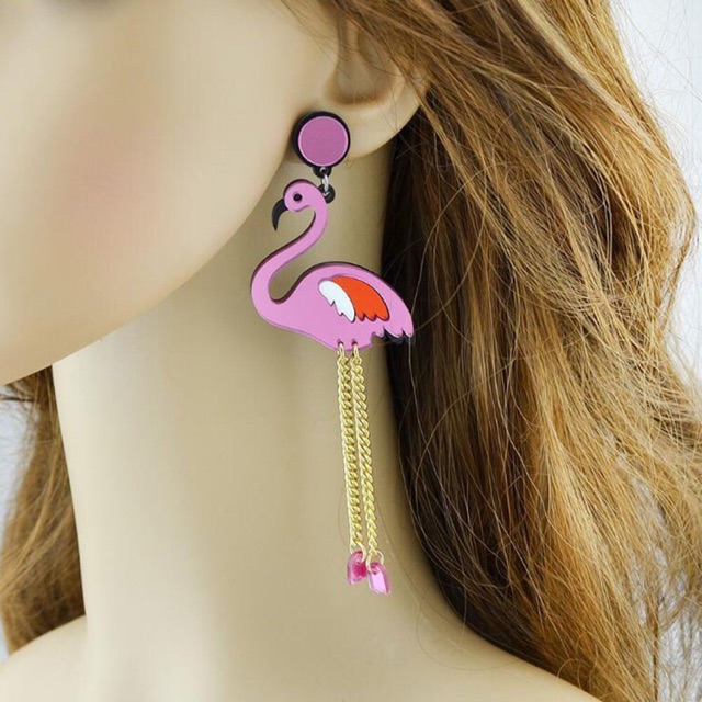 

Flamingo Gold Feet Acrylic Earing import