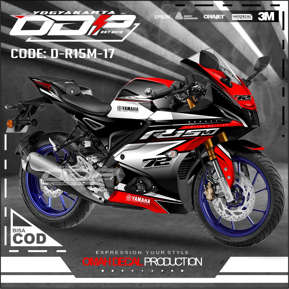 DECAL STIKER R15M V4 V1 V2 V3 V4 DECAL MOTOR R15M YAMAHA DEKAL TERBAIK TERLARIS DAN KULITAS TERBAIK 