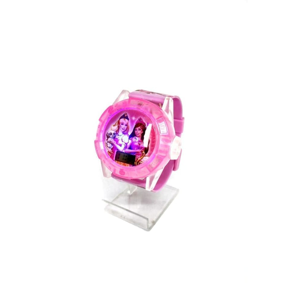 Jual JAM TANGAN ANAK PEREMPUAN MUSIK LASER PROYEKTOR BARBIE BERBIE MURAH Low Price