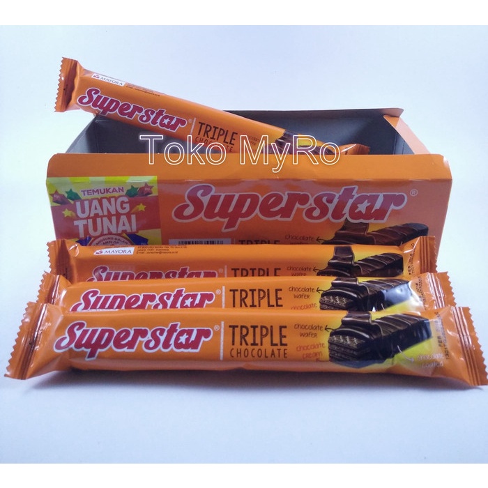 

Wafer-Biskuit- Wafer Superstar Triple Choco / Wafer Coklat Superstar -Biskuit-Wafer.