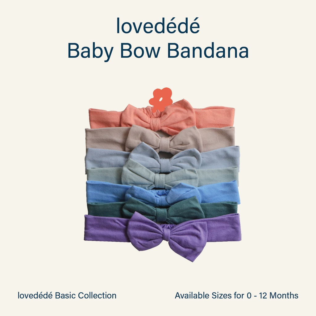 Baby Bow Bandana Lovedede Bando Pita Bayi Lucu KOREAN BANDANA MARYROSE ROSALIE