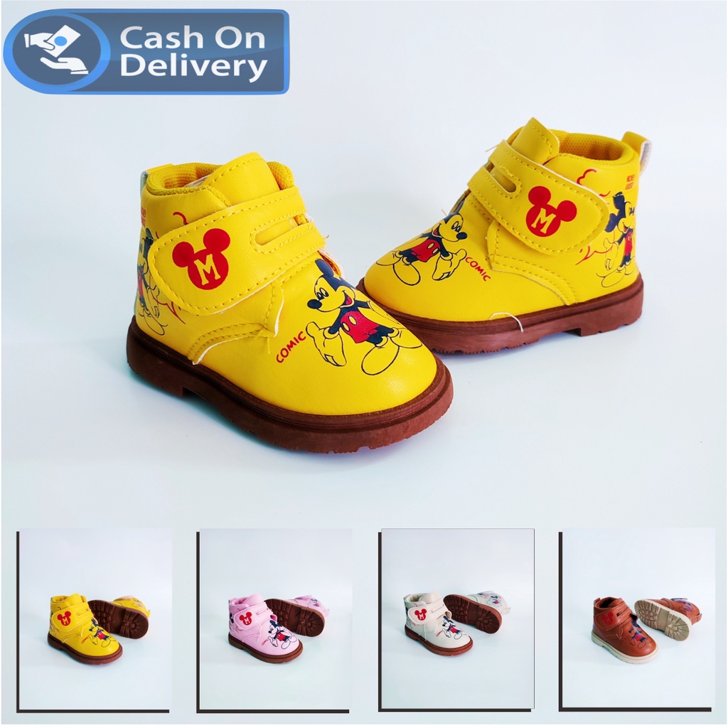 Sepatu semi boot Anak Perempuan Mickey Mouse Untuk 1-5 tahun Bisa COD