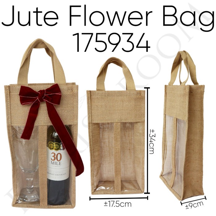 

✨ BISA COD ✨ Jute Flower Bag 175934 - Kantong Goni - Hampers - Kado - Hadiah