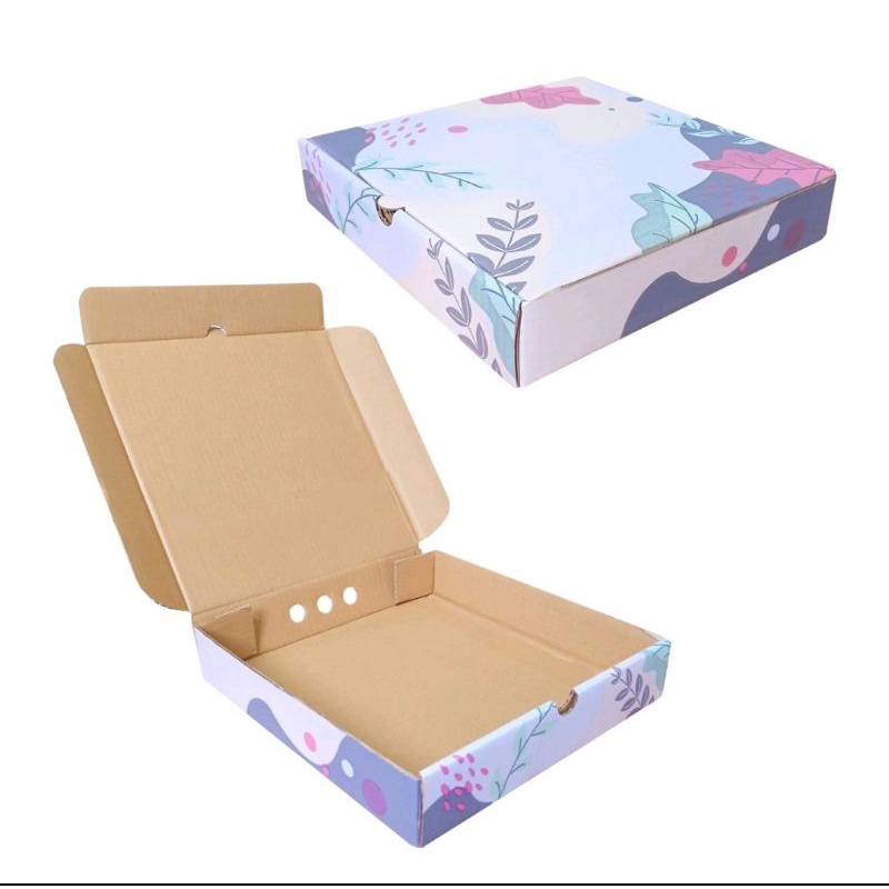 Box 25x25x5 cm ( Kuker toples 250gr isi 4) Kardus/karton/kue kering/Hampers/idulfitri/Iedmubarak-Pastel Floral