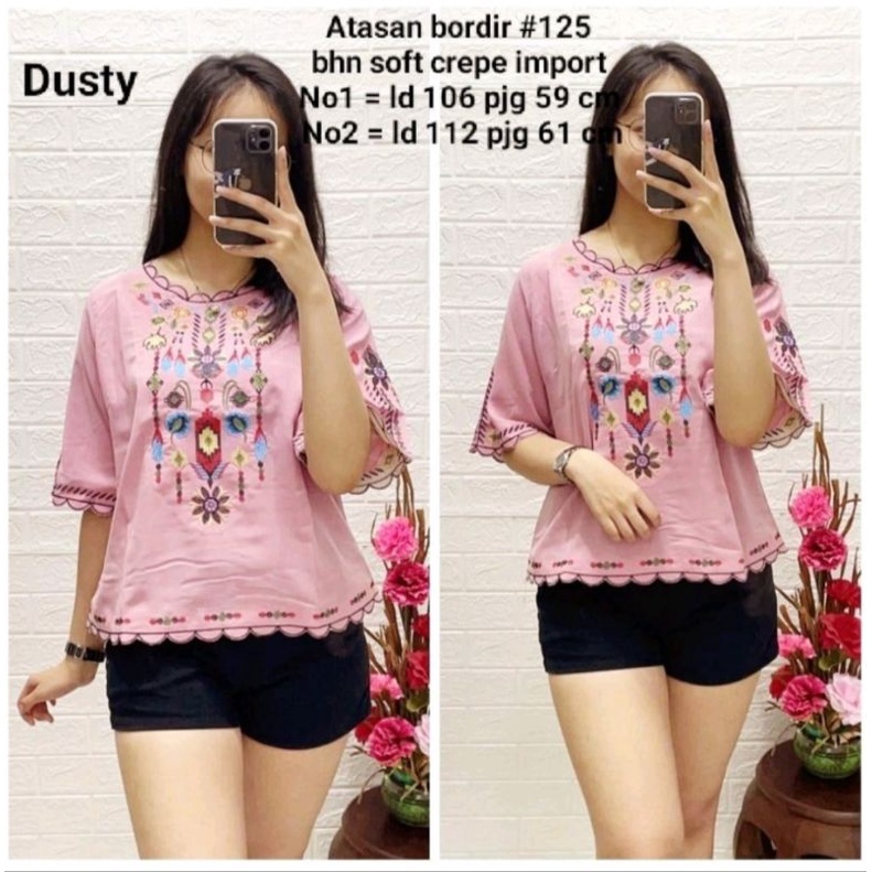 Atasan wanita motif etnik bordir