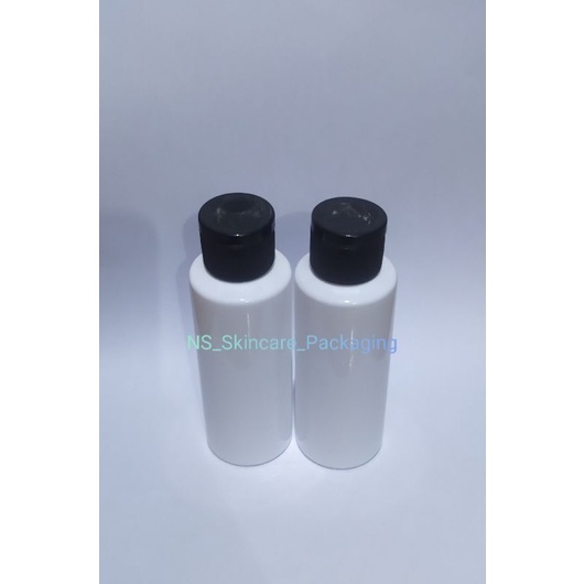 Botol fliptop hitam 100ml putih RF