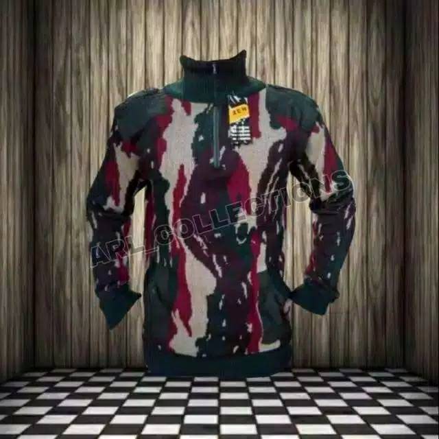 Jaket Sweater Rajut Loreng Kopassus # jaket rajut loreng Kopassus