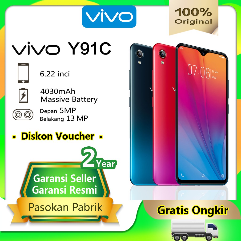 Vivo Y91c murah hp ram 2GB rom 32GB promo asli 100%original baru, AI