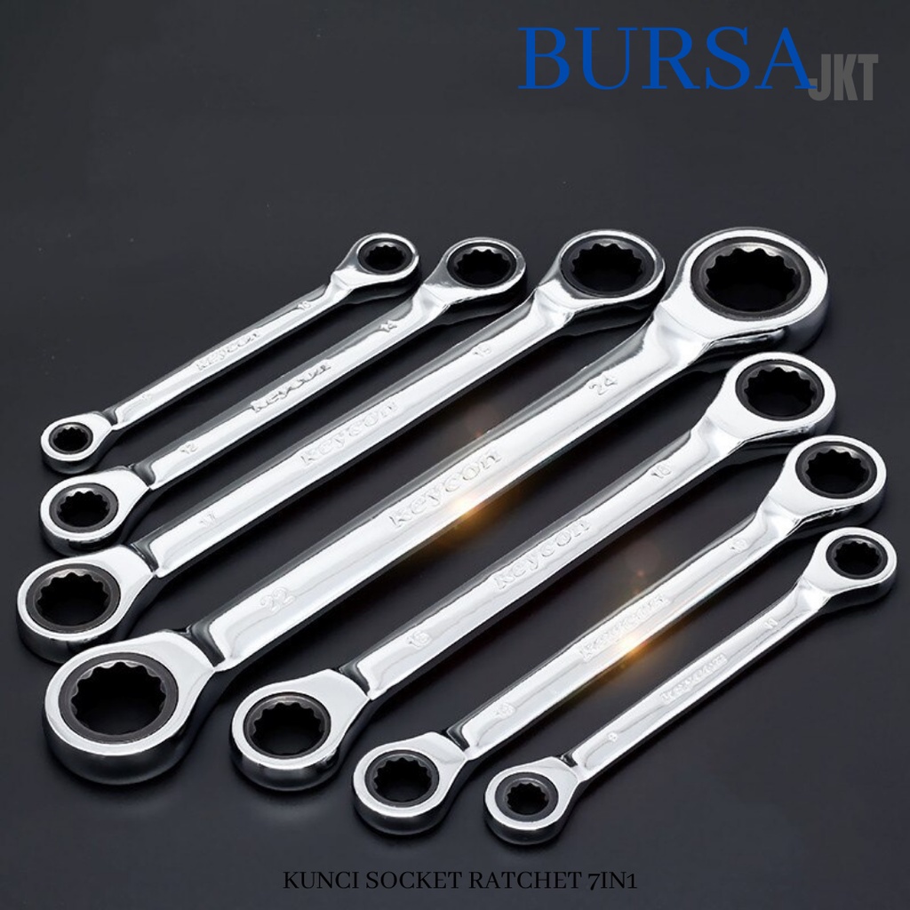 KUNCI RING PAS RATCHET FASTER 7 PC 8 - 19 MM CHROME VANADIUM