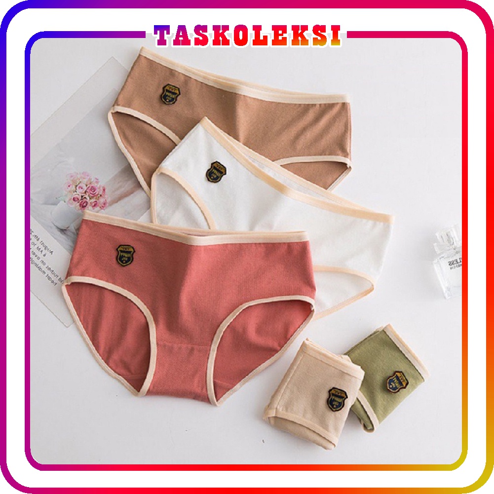 ☛TK☚ Celana Dalam Fashion Wanita Impor Underwear Sempak Kolor Wanita Bahan Katun Halus Import B089