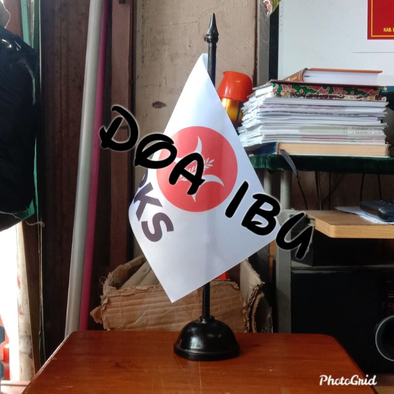 

best seller tiang kayu meja+bendera partai PKS