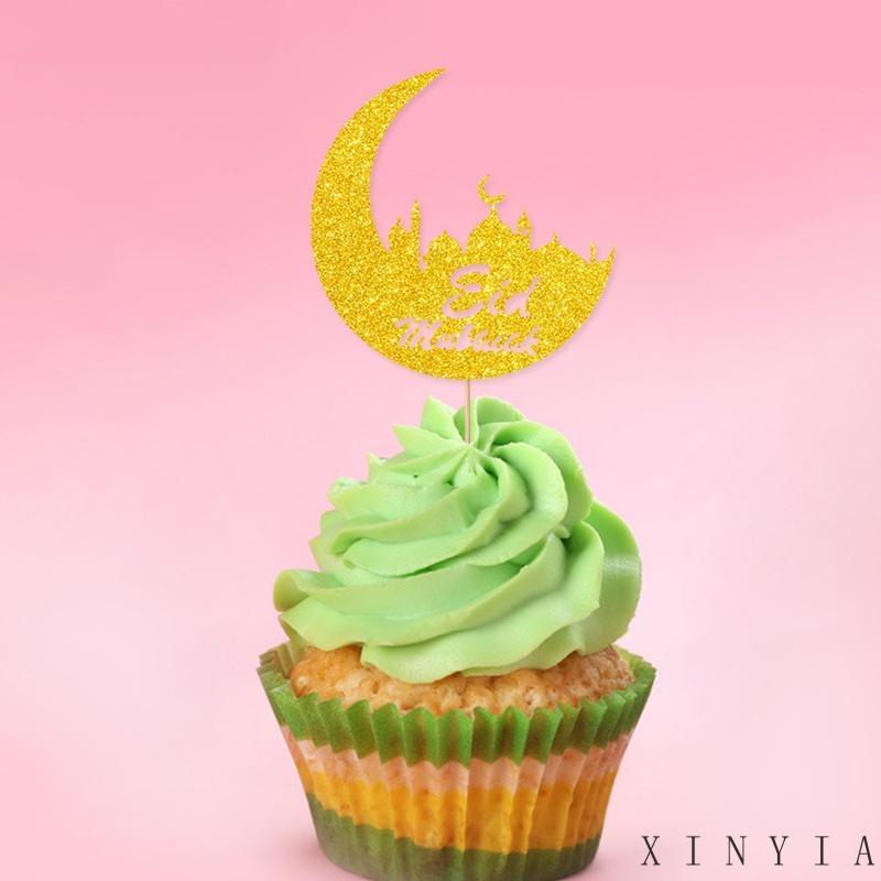 10 pcs eid mubarak topper Kartu Insertion Kue Untuk Dekorasi Pesta Ramadhan