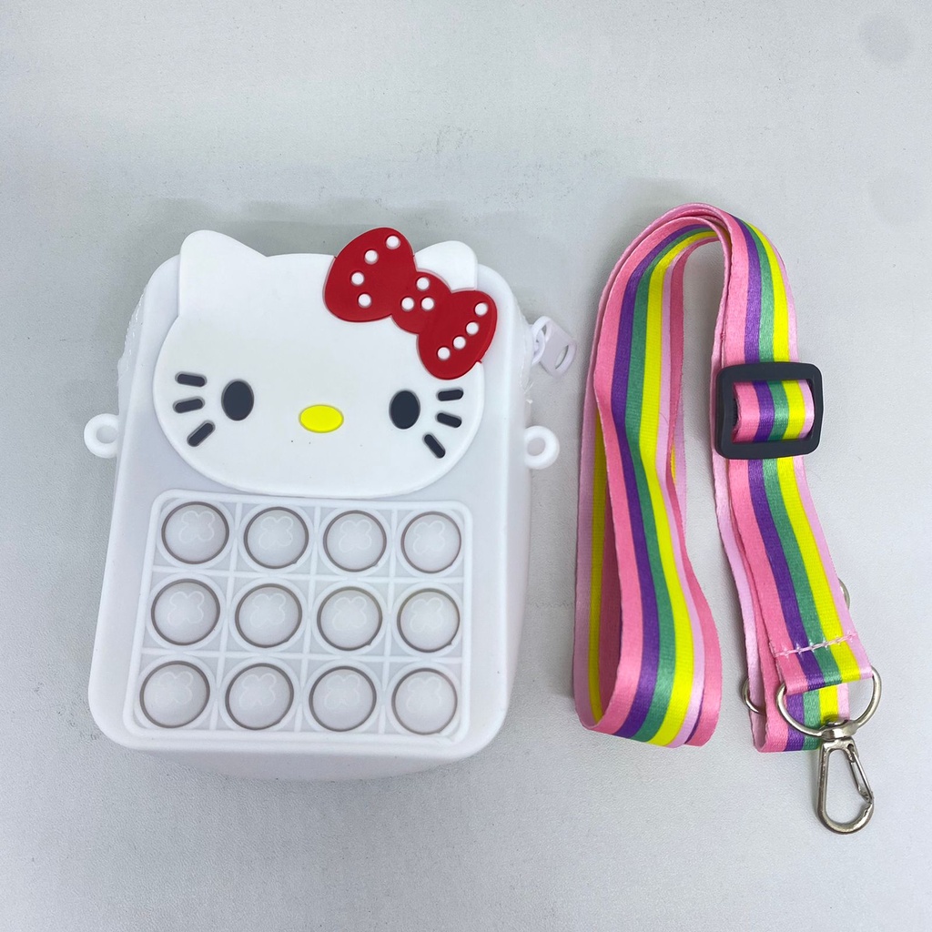 Pop It Kartun Wallet Cross Bag Mini Tas Anak Unicorn Dompet Rainbow