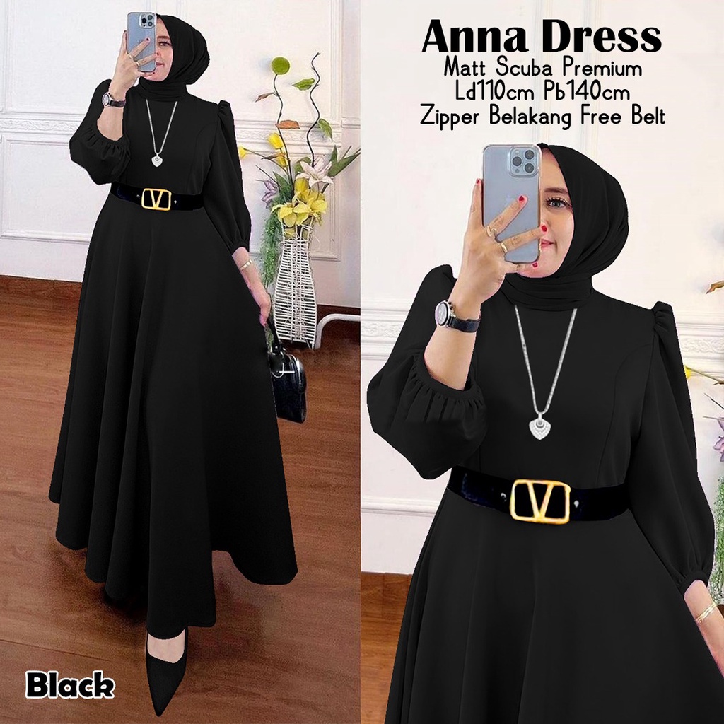 ANNA MAXI/MAXI DRESS SCUBA/MAXY DRESS LEBARAN KEKINIAN/DRESS MAXI POLOS-CANTIK/MAXI DRESS MURAH SURABAYA