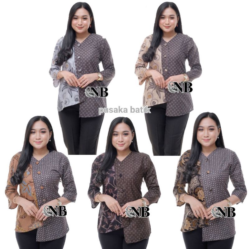 Batik Wanita Motif Terbaru PPBTK07 Modern Batik Cassual Atasan batik