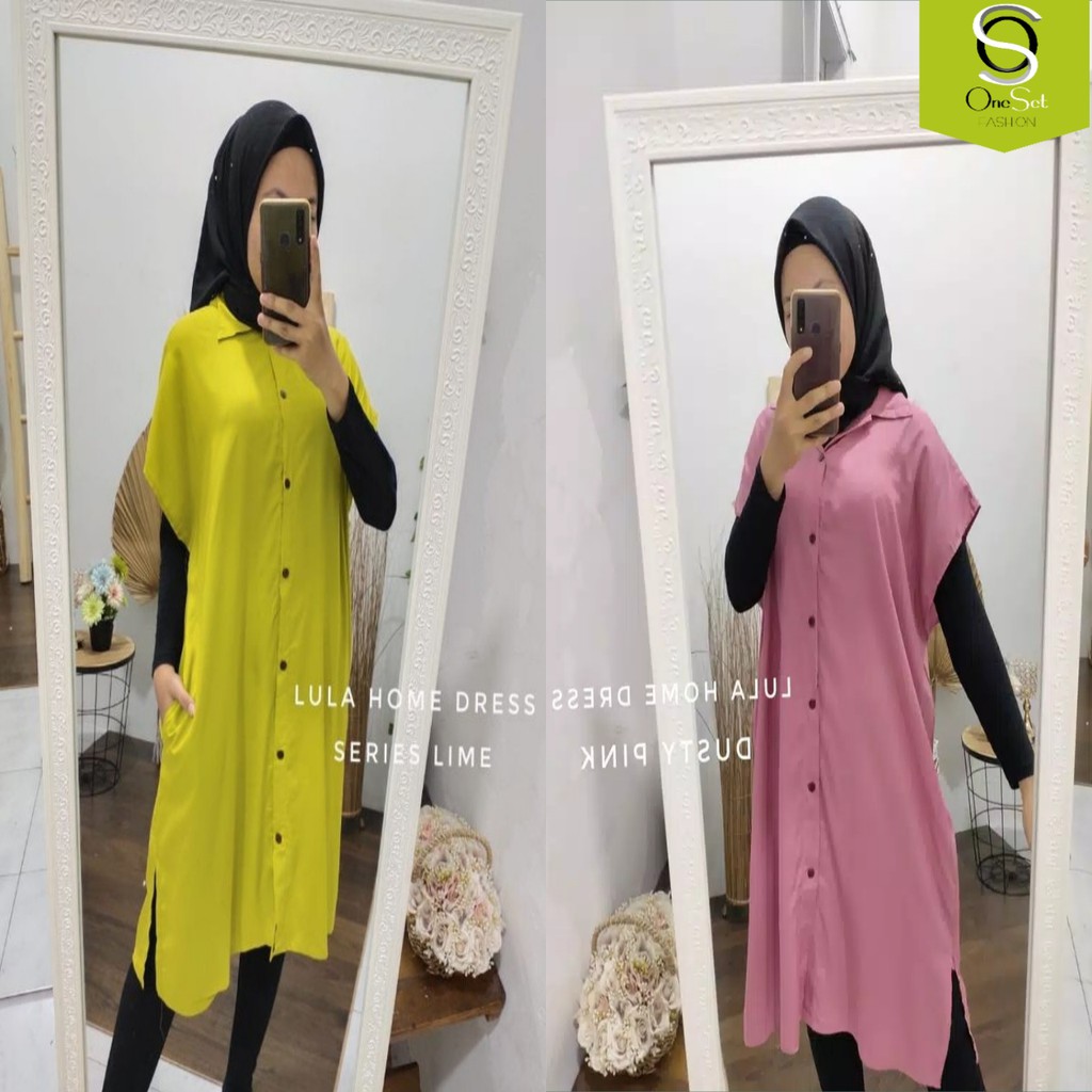 Daster Polos Rayon Full Kancing Busui Viral|Lula Home Dress