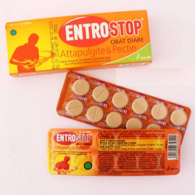 Entrostop 2 Strip  24 Tablet Obat  Diare Mencret BAB Sakit 