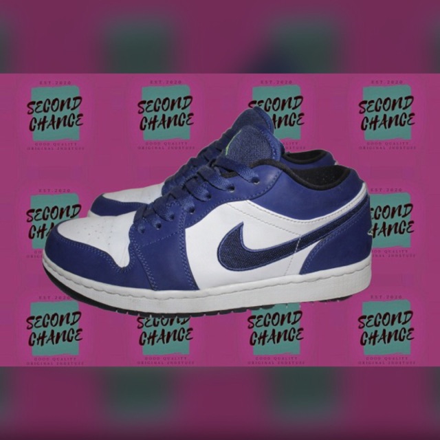Sepatu Nike Air Jordan 1 Retro Low Dark Navy Size 41