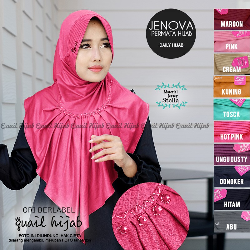 BEST SELLER Jenova Hijab | JILBAB KHIMAR SYARI INSTANT BERGO PET ANTEM KERUDUNG by Quail Hija