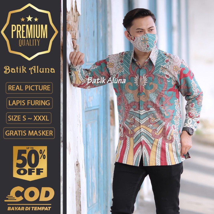 BATIK PRIA LENGAN PANJANG MEWAH PREMIUM ALUNA PRABUSENO SHANGHAI KERIS KEMEJA BATIK ACARA NIKAHAN KE