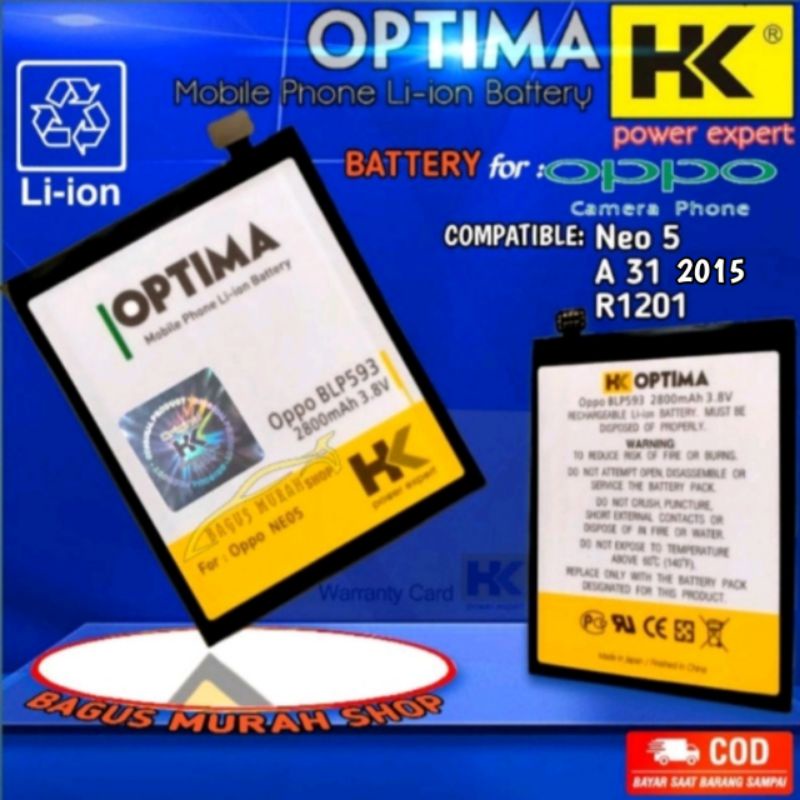 Baterai Batre Battery BLP 593 Neo 5 R1201 A31 2015 BLP593 Batrai handphone DOUBLE POWER BLP-593 Neo5 A 31 2015