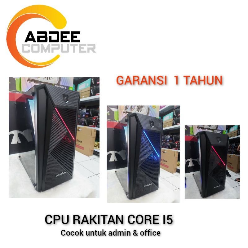 CPU Rakitan Pc Core I5 Ram 8 GB Ssd 256 Gb Hdd 500 Gb  Gb Led 24 in Curved