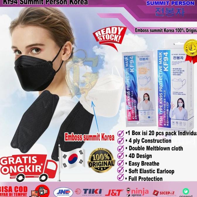 JUAL summit person EVO 4ply 4D KN95 Korea KF94 masker Original 1box isi 20