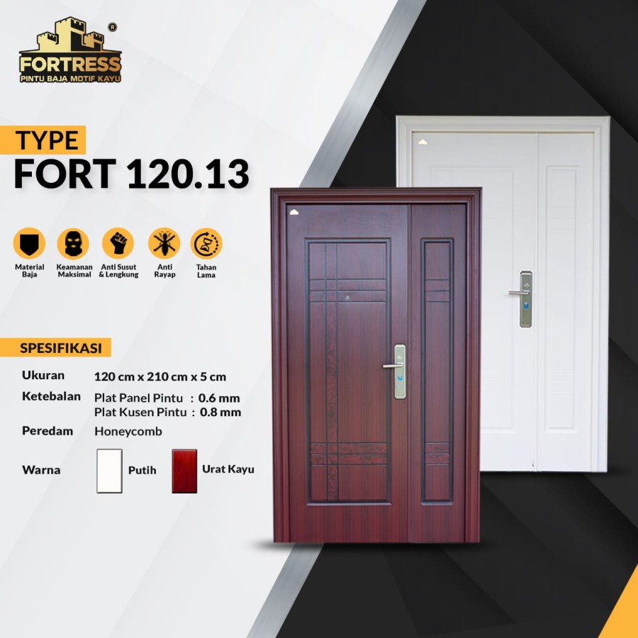 PINTU BAJA FORTRESS FORT 120.13 MOTHER & SON URAT KAYU / PUTIH