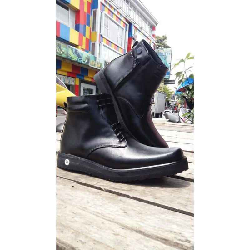 Sepatu PDH Sleting Kulit Asli