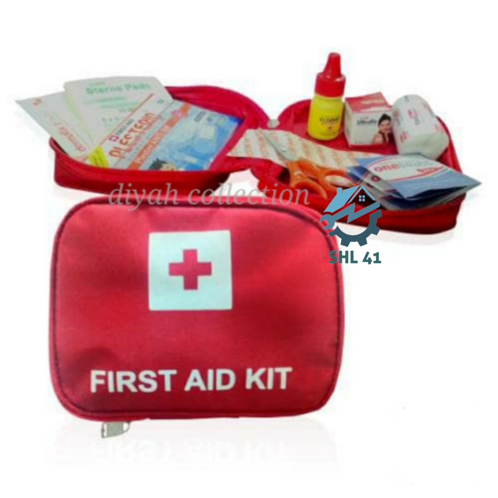 Kotak PPPK Medis Mini Dompet Merah/Kotak P3K Mini