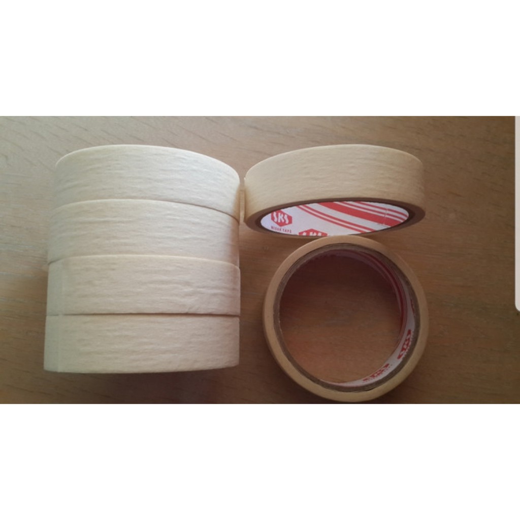 

Lakban Isolasi Solasi Selotip Kertas 24mm Kecil/ Masking Tape 1" inch/ Lakban Tembok Kertas 24 mm