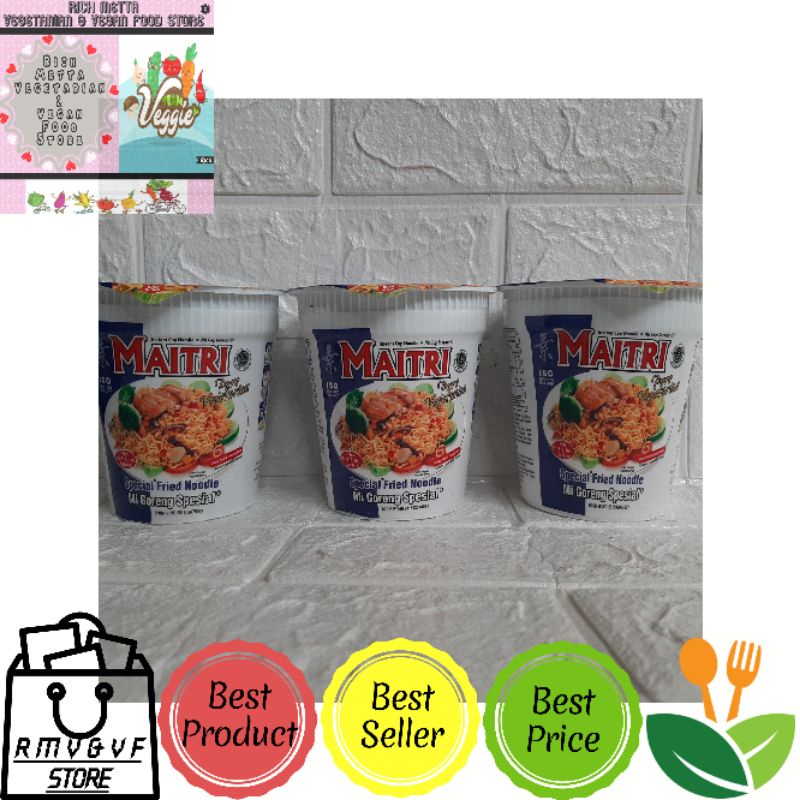 Maitri Mie Cup Instan Vegetarian Rasa [ Mie Goreng Spesial ]  Instant Cup