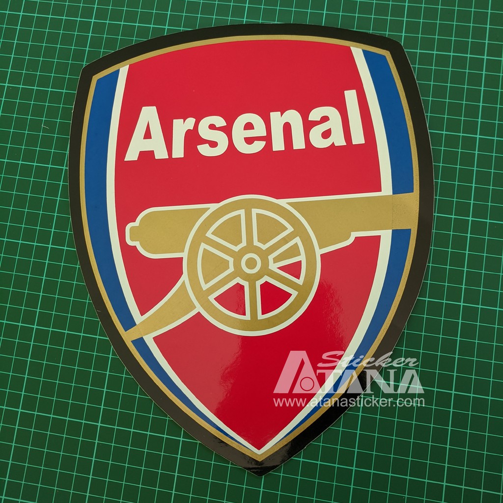 Stiker Printing Sablon Jumbo Vinyl Arsenal FC The Gunners Bola Inggris Motor Mobil Dinding Kaca