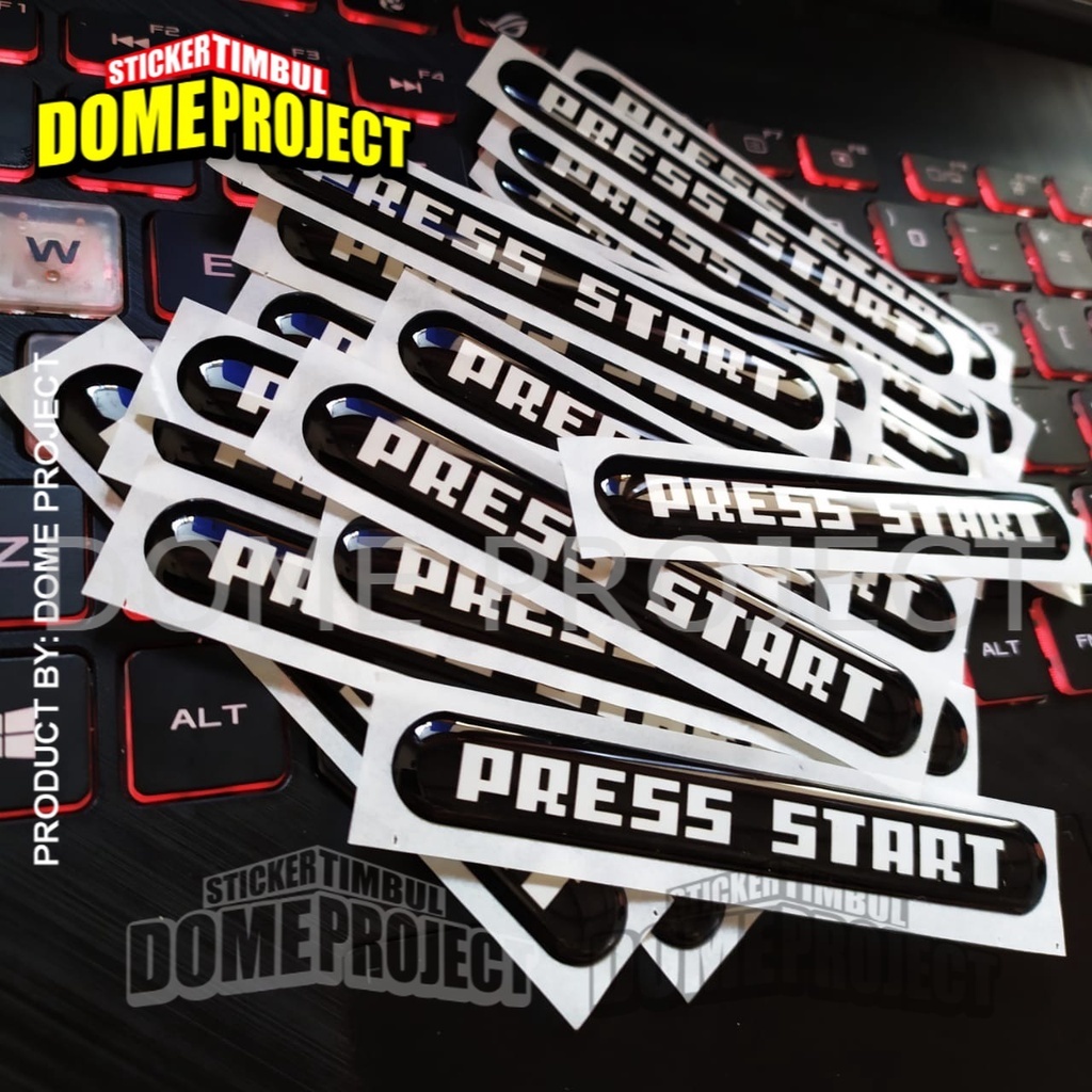 STIKER MOTOR TIMBUL EMBLEM START BUTTON EMBLEM STIKER TIMBUL STIKER AKSESORIS SEPEDA MOTOR STICKER WATERPROOF