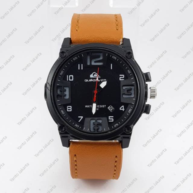 Jam Tangan Pria Sporty Quicksilver Ocean Tanggal Aktiff Strap Kulit