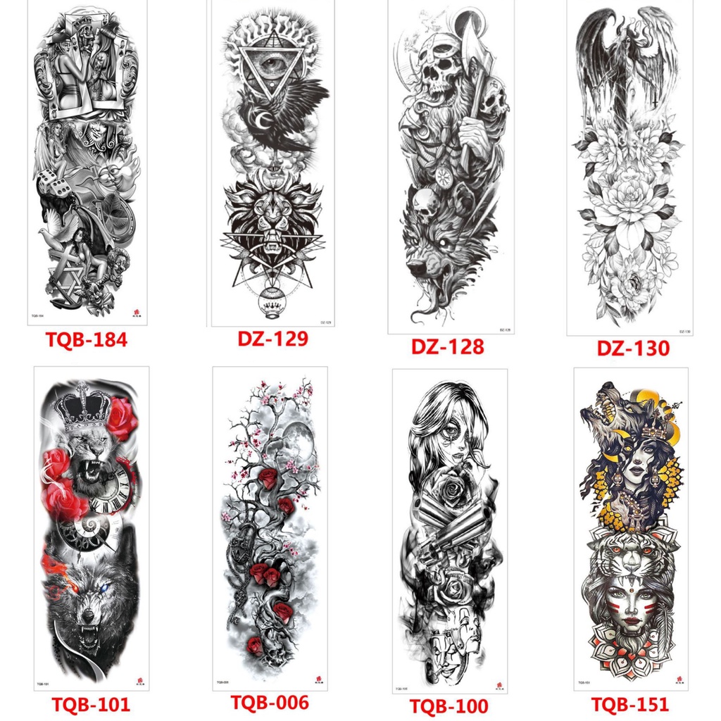 Grosir Stiker Tato / Tato Temporer 17x48cm Motif Aesthetic Tatto Temporary Tato Halal Tato air Berbagai motif perempuan jepang kartu poker