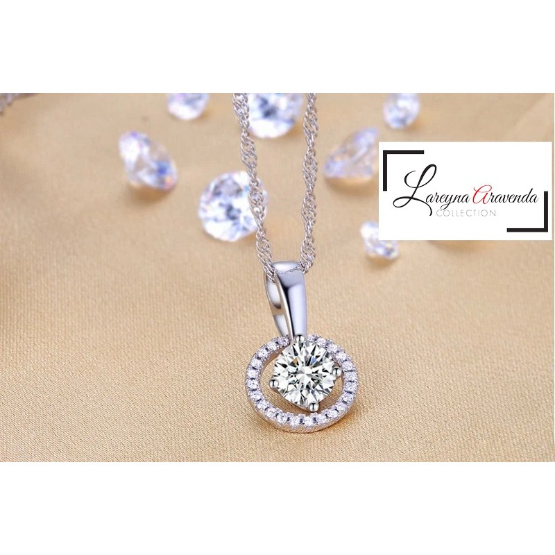 Kalung Titanium Wanita Liontin Model Kristal Crystal Swarovski KL062