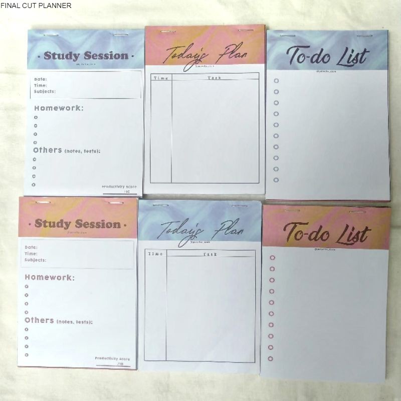 

Memopad planner To do list , Itudy Iession , dan Today's Plan Loose Leaf / STICKY NOTES / MEMO