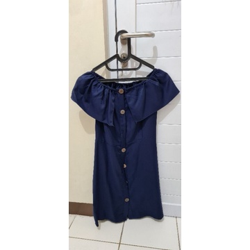 SABRINA DRESS BUTTON NAVY PRELOVED
