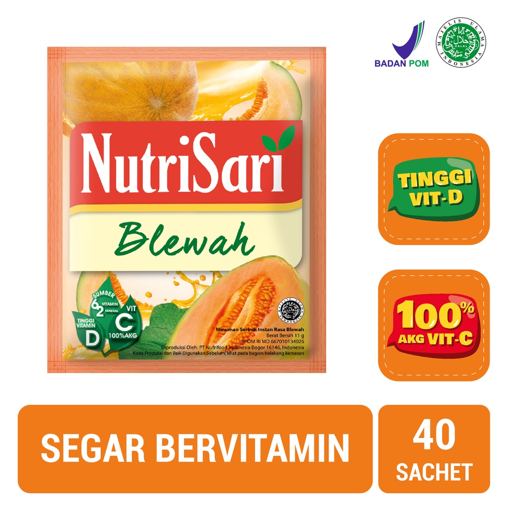 

NutriSari Blewah 40 Sachet - Minuman Buah Vitamin C