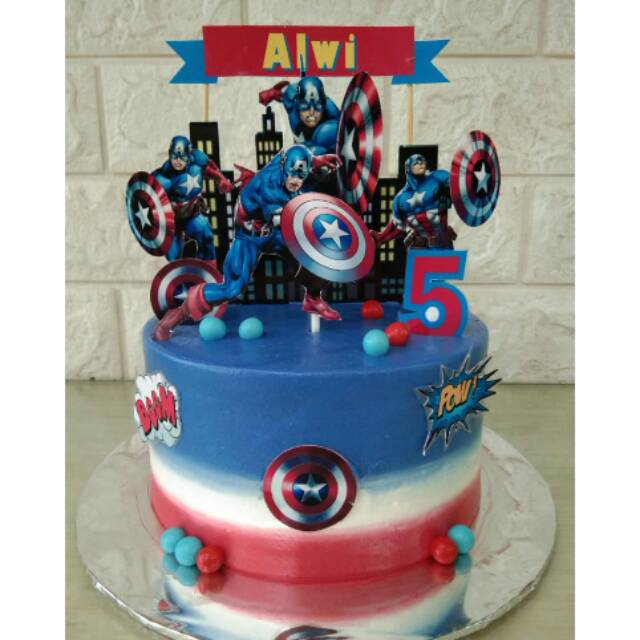 

Captain america / birthday cake / kue ulang tahun / kue custom