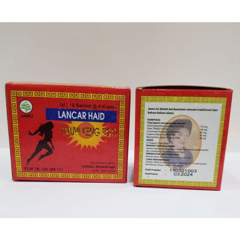 Jamu Lancar Haid - Tiauw Keng Poo ( Isi 10 Sachet )