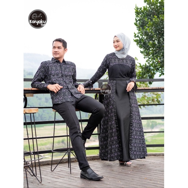 [PREMIUM] Baju Couple Gamis Batik Matt Katun Premium High Qualify - Kemeja Batik Modern - Couple Gamis Nayla