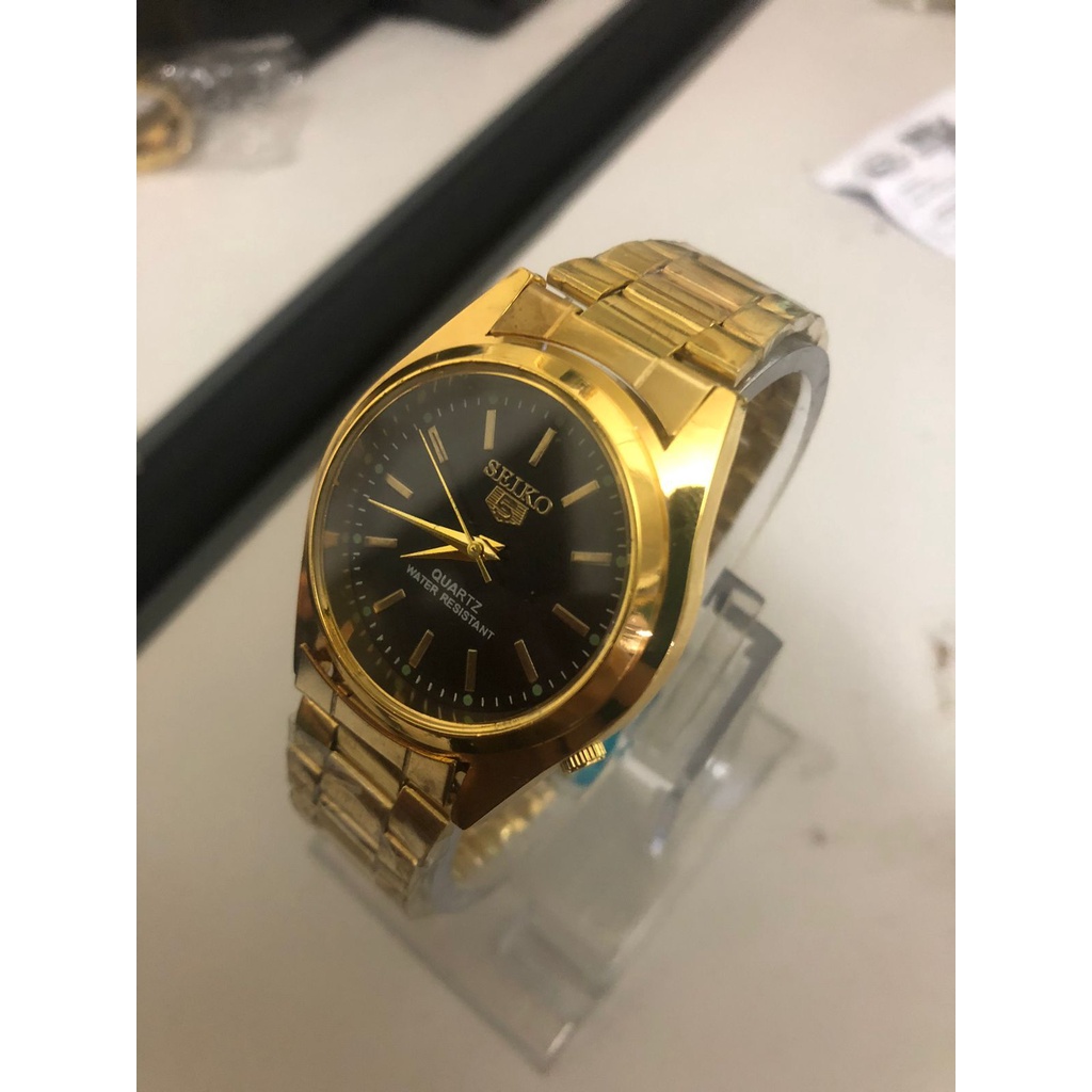 Jam Tangan Seiko Warna Gold Hitam Terlaris -Jam Tangan Warna Emas-Jam Tangan Gold-Jam Tangan Pria
