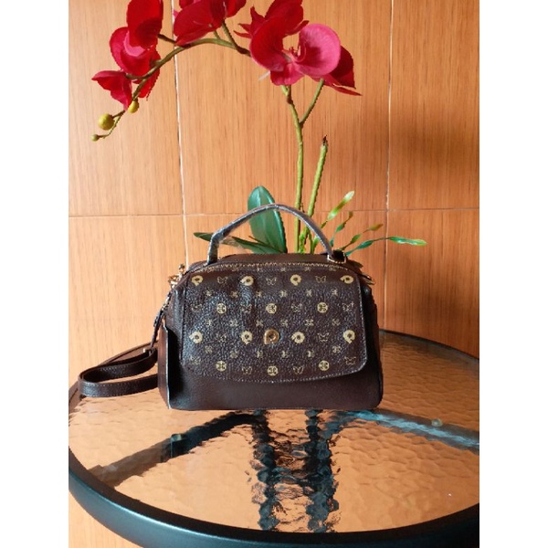 Tas Papillon leather k3456 marun kopi dan navy original new with tag