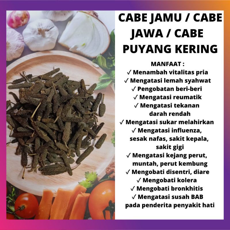 

Cabe Jamu Kering / Cabe Jawa / Cabe Puyang / Long Pepper Grade A Organik Hitam Sampai Dalam
